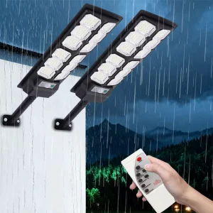 LED Solar Integrated Street Timing Light Outdoor Road Lighting Radar ABS IP65 Outdoor Solar Led Street Light with Remote Control