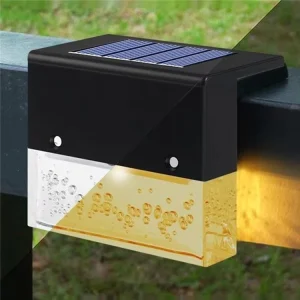 LED Solar Lamp Path Stair Outdoor Christmas Waterproof Wall Light Garden Landscape Step Deck Lights Fence Solar Lights