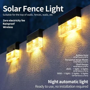 LED Solar Lamp Path Stair Outdoor Waterproof Wall Light Garden Landscape Step Stair Deck Lights Fence Solar Light