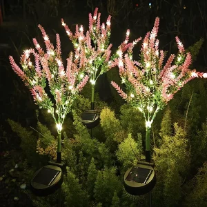 LED Solar Lavender Floor Insert Light Waterproof Small Outdoor Garden Park Landscape IP55