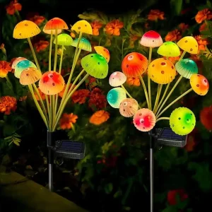 LED Solar Mushroom Lights 12 LED Solar Mushroom Lights IP44 Outdoor Ground Lamp Decor for Lawn Porch Patio Garden