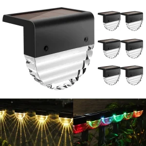 LED Solar Outdoor Waterproof Step Lights IP65 10 Lumens Warm White for Garden Yard Decorative ROHS Certified Battery
