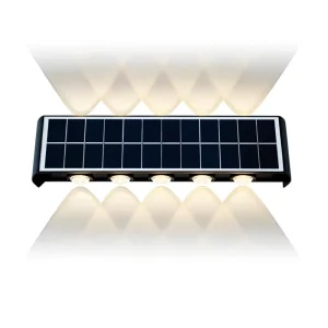 LED Solar Powered Waterproof Wall Light for Garden & Courtyard Outdoor RGB Illumination Decorative Atmosphere Light