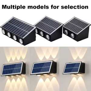LED Solar Square Polycarbonate Garden Landscape Wall Light Waterproof Outdoor Warm White 3000K