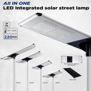 LED Solar Street Light Smart Sensor Design IP67 Waterproof 6500K Daylight Outdoor Garden