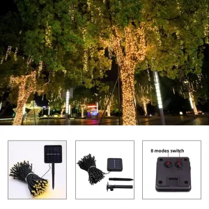 LED Solar String Lights for Garden Christmas Holiday Outdoor Decor