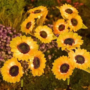 LED Solar Sunflower Lights IP65 Waterproof Patio Lawn Garden Yard Pathway Decoration Outdoor Garden Decorative Flower Lamp