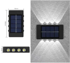 LED Solar Wall Lights Up and Down Outdoor Waterproof Solar Motion Sensor Wall Lamp for Garden