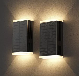 LED Solar Wall Mount Lamp IP65 Waterproof Warm White Fence Decor Patio Exterior Garden LED Outdoor Up Down Solar Wall Lights