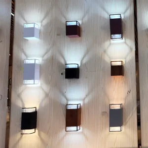 LED Square Up and Down Spot Light, Double-Head Exterior Wall Light, Waterproof Outdoor Porch and Patio Light