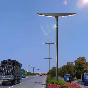LED Street Lamp Project Double-head Double-sided Smart Human Body Induction Integrated Lamp Courtyard Lighting