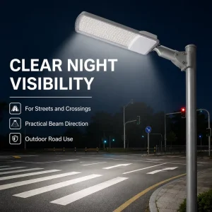 LED Street Light 100W 200W 3000K-6500K Outdoor IP65 Rated Photocell Motion Sensor Housing for City Road Infrastructure Lighting