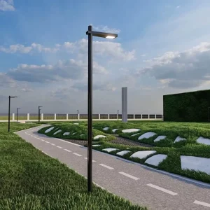 LED Street Light IP65 Waterproof Single Arm High Pole 2m/3m/4m/5m/6m Road Lighting for City Park Garden