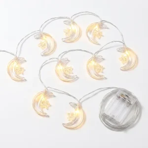 LED String Light Battery Powered Outdoor Indoor Use IP44 Waterproof 9.84ft Length Multi Function for Home Decorations Ramadan