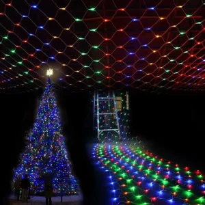 LED String Lights Indoor Outdoor Christmas Net Lights IP44 Waterproof Battery Powered PVC Material Dimmable 50000 Hours CRI80