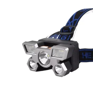 LED T5 Aircraft Headlamp USB Rechargeable Small Head-Mounted Flashlight for Camping IP65 Four-Level Dimming