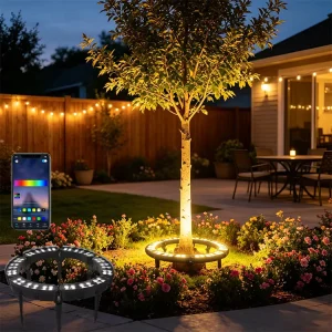 LED Tree Uplight 12W 12V DC Tunable CCT 2700K-6000K Narrow Beam IP65 Waterproof Landscape Lighting for Garden with Smart App Control