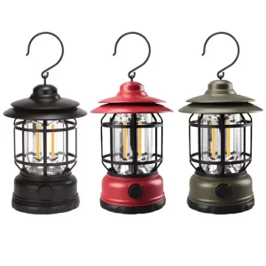 LED USB Outdoor Camping Lamp Retro Portable Tent Light Hanging Lamp Battery Operated