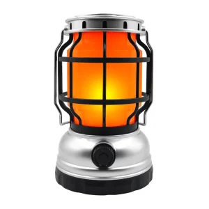 LED USB Rechargeable Lanterns Infinitely Dimmable Retro Flame Light Portable Hanging Emergency Light