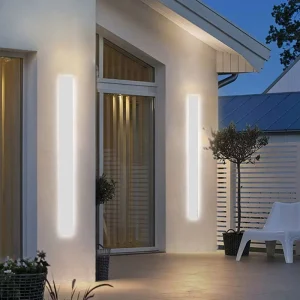 LED Wall Lamp 3000K Waterproof IP65 Wall Hanging Lighting Fixture White Body Long Outdoor Indoor Modern Wall Light