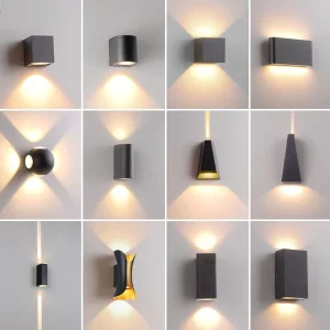 LED Wall Lamp IP65 Waterproof Battery Sensor Square Aluminum for Indoor and Outdoor Use