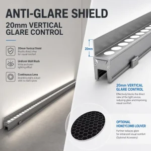 LED Wall Washer Light IP65 Waterproof Linear Lighting Anti-Glare Shield Uniform Beam for Stage Background
