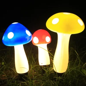 LED Waterproof Ground Socket Mushroom-Shaped Lights for Outdoor Landscape & Courtyard Decor Park Atmosphere Lighting