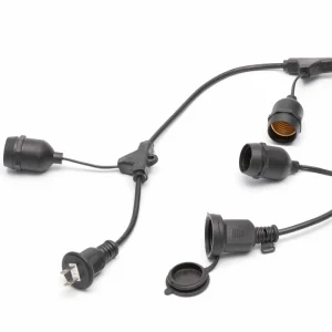 LS-A-016 Outdoor Weatherproof Flexible Led Light String Hanging Sockets Perfect Patio Lights