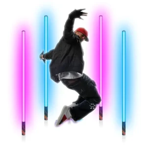 LUXCEO MOOD1 RGB Tube Light Bar with Light Stand Music Mode LED Video Light Wand Stick for DJ Lighting Dance Club Photo