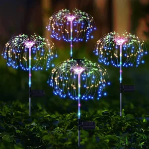 Lamparas Solares Flame Firework LED Lawn Factory Price Garden Solar Lights Outdoor Waterproof
