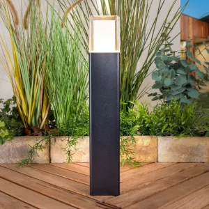 Landscape Die cast Aluminum Waterproof Square Shape PC Shade Outdoor Bollard LED Garden Path Light