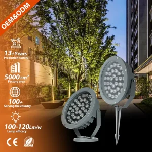 Landscape Lawn Flood Light Aluminium IP65 Outdoor Waterproof 6W 9W 12W 18W 24W 36W LED Spike Garden Light