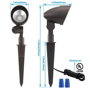 Landscape Lighting Low Voltage Landscape Lights 4PK 5W LED 200 Lumen Outdoor Pathway Lights Aluminum Material ETL Listed