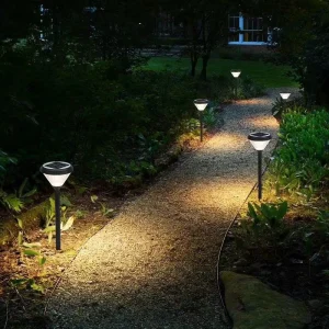 Landscape Lighting Waterproof Solar Courtyard Lantern Lamp with LED Light Source Aluminum Body Electric Lawn Night Lights IP65