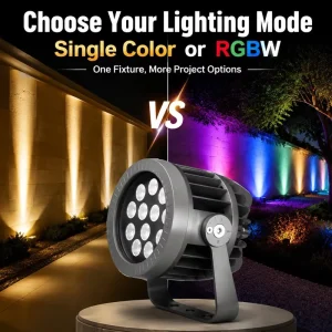 Landscape Outdoor Remote Control IP67 DC24V AC85-265V DMX512 24W 30 Beam Angle RGB LED Flood Light for Stadium & Garden