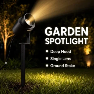 Landscape Soil Stake Spotlight 5W DC12-24V Anti-Glare Shroud TGD-F-1