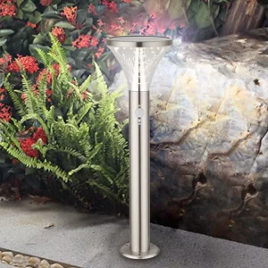 Landscape Stainless Steel Round Shape Motion Sensor Outdoor Led Solar Light Garden Lamp for Lawn Backyard