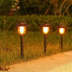 Landscape Street Pathway Modern Hanging Camping Waterproof Decoration Planting Black Outdoor LED Solar Garden Lights Lawn Lights