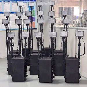 Large-Area Illumination Suitcase-Style Work Lights with Trolley and Telescopic Lifting Mast
