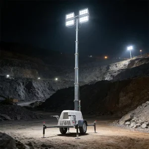 Large Capacity Light Tower With 6 Lamps and 10 Meter Mast for Stadium and Event Lighting