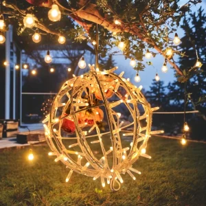 Large IP65 Waterproof LED String Lights 3D Holiday Ball Garden Event Outdoor Christmas Ornaments Clear Lights