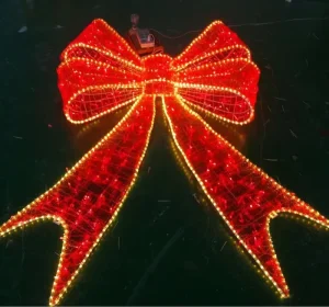 Large Outdoor 3D LED Bow Ribbon Light Waterproof Christmas Street Park Landscape Holiday Motif Decorative Display