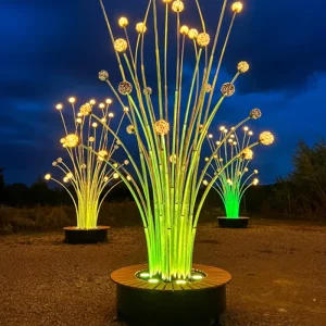 Large Solar Firefly Garden Lights Outdoor LED Color Changing Ball Landscape Lighting for Lawn Decoration Project Light
