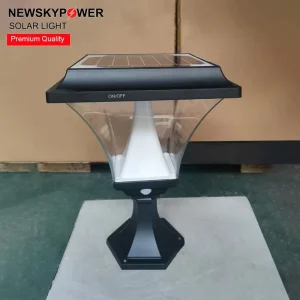 Large Solar Pillar Light, 10W, Die-Cast Aluminum, 3000K/6000K, Garden Gate, Pathway and Fence Post