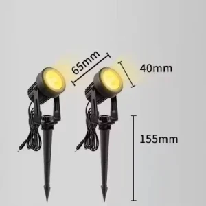 Lawn Lamps Aluminum Body IP65 Rating Solar Powered Spike Light Remote Brightness Control Garden Landscape Uplight