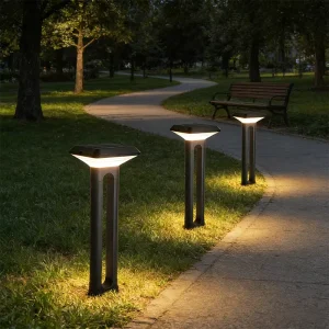 Lawn Light Solar DC Powered Waterproof IP65 LED Motion Sensor High Brightness Rechargeable Adjustable Color Temp Driveway Garden