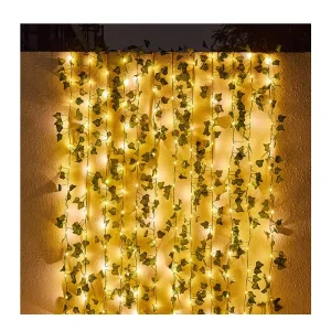 Led Outdoor Garden Decorative Lights Maple Leaf Rattan Lights Decorative Solar Lamp String