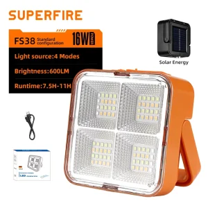 Led Portable IP54 Waterproof Multifunction Outdoor Usb Solar Charging Camping Lamp Rechargeable Fishing Emergency Flood Light