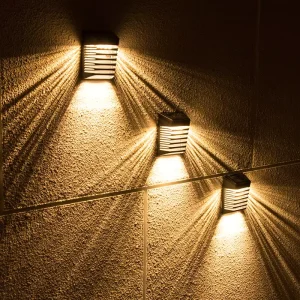Led Solar Wall Lamp Ip54 Waterproof Outdoor Garden Wall Mount Induction Solar Wall Sconce Light
