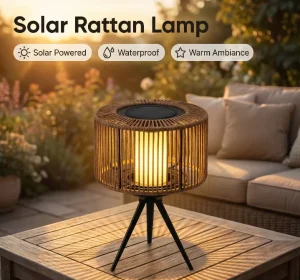 Led Solar-powered Rattan Indoor Decorative Lights IP65 Water-Resistant For Trails & Paths Lampadaire Solaire Solar Rattan Light